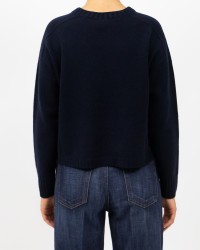 Arovescio - Maglia Girocollo Lana Blu Notte Donna W1615/06 401 DEEP BL I25