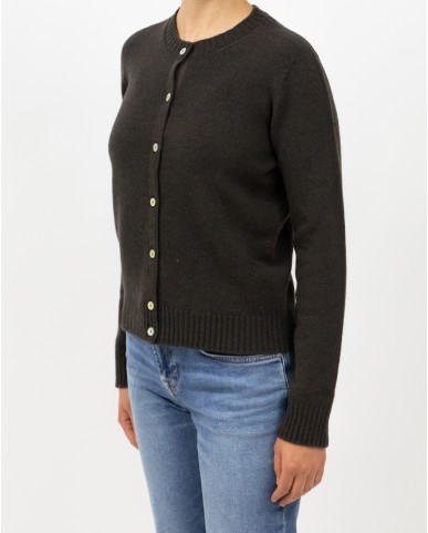 Arovescio - Cardigan Coreana Lana Marrone Donna W1661/06 108 ESPRESS I25
