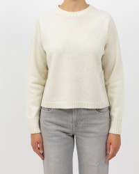 Arovescio - Maglia Girocollo Lana Panna Donna W1615/06 007 MILK I25