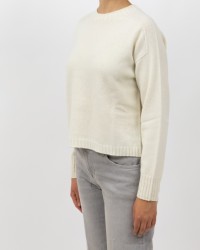 Arovescio - Maglia Girocollo Lana Panna Donna W1615/06 007 MILK I25