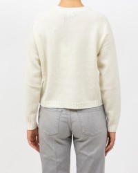 Arovescio - Maglia Girocollo Lana Panna Donna W1615/06 007 MILK I25