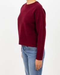 Arovescio - Maglia Girocollo Lana Bordeaux Donna W1615/06 262 BURGUND I25