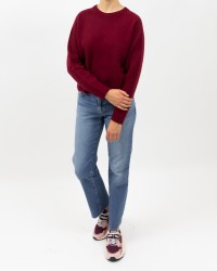 Arovescio - Maglia Girocollo Lana Bordeaux Donna W1615/06 262 BURGUND I25