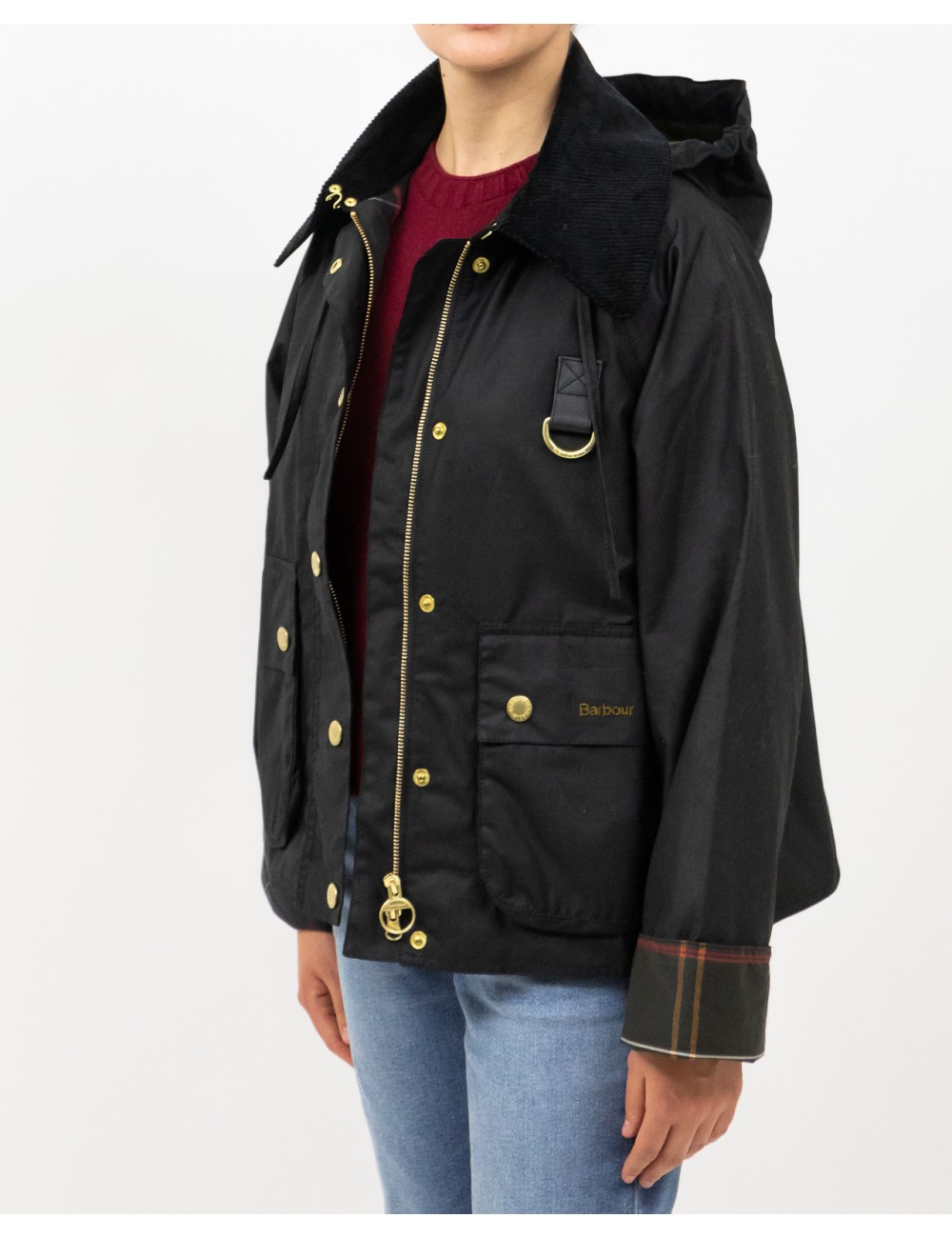 Barbour - Giubbotto Cropped Reighton Nero Donna LWX1397 BK71 BLACK I25