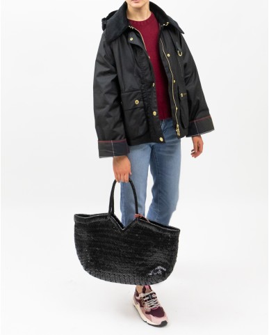 Barbour - Giubbotto Cropped Reighton Nero Donna LWX1397 BK71 BLACK I25