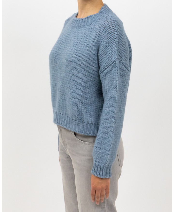 Roberto Collina - Girocollo Lana Alpaca Azzurro Donna F47001 88 ACQUA I25