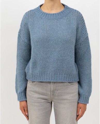 Roberto Collina - Girocollo Lana Alpaca Azzurro Donna F47001 88 ACQUA I25