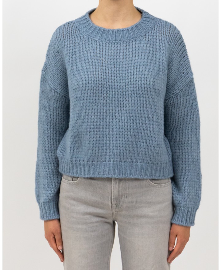 Roberto Collina - Girocollo Lana Alpaca Azzurro Donna F47001 88 ACQUA I25