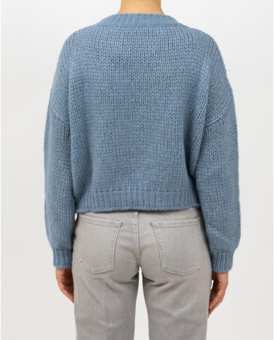 Roberto Collina - Girocollo Lana Alpaca Azzurro Donna F47001 88 ACQUA I25