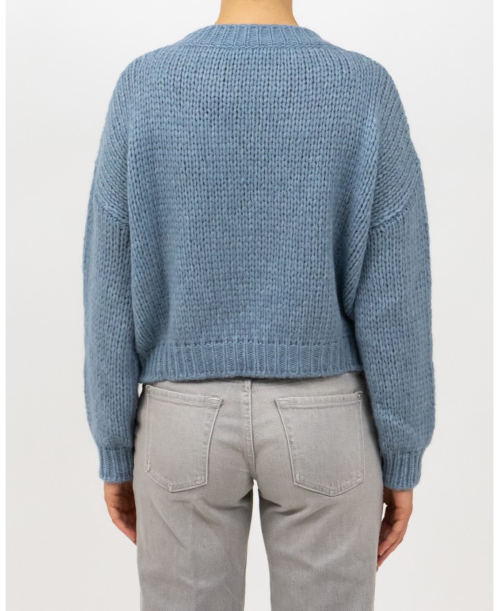 Roberto Collina - Girocollo Lana Alpaca Azzurro Donna F47001 88 ACQUA I25