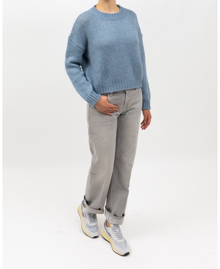 Roberto Collina - Girocollo Lana Alpaca Azzurro Donna F47001 88 ACQUA I25