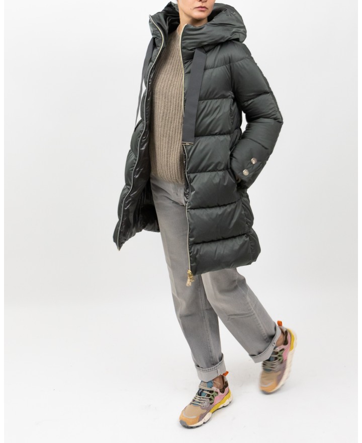 Herno - Women's Long Anthracite Gray Down Jacket PI1304D 12170Z 9480 I25