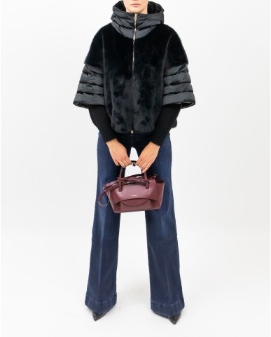 Herno - Women's Black Short Padded Eco Fur Coat PI002132D 12170Z 930 I25