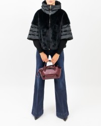 Herno - Women's Black Short Padded Eco Fur Coat PI002132D 12170Z 930 I25