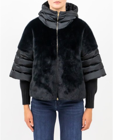 Herno - Women's Black Short Padded Eco Fur Coat PI002132D 12170Z 930 I25
