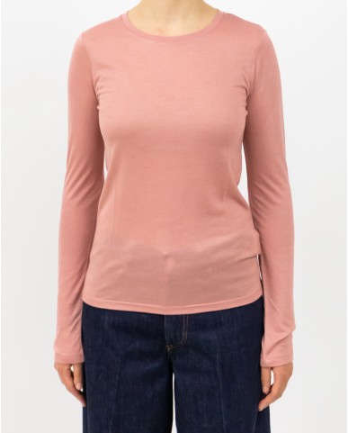 Majestic - Maglia Girocollo Viscosa/Cashmere Rosa Donna H25M482-FTS008 1029 I25