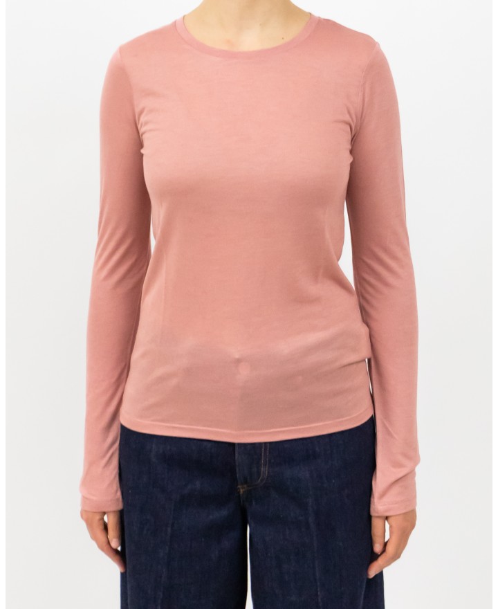 Majestic - Maglia Girocollo Viscosa/Cashmere Rosa Donna H25M482-FTS008 1029 I25