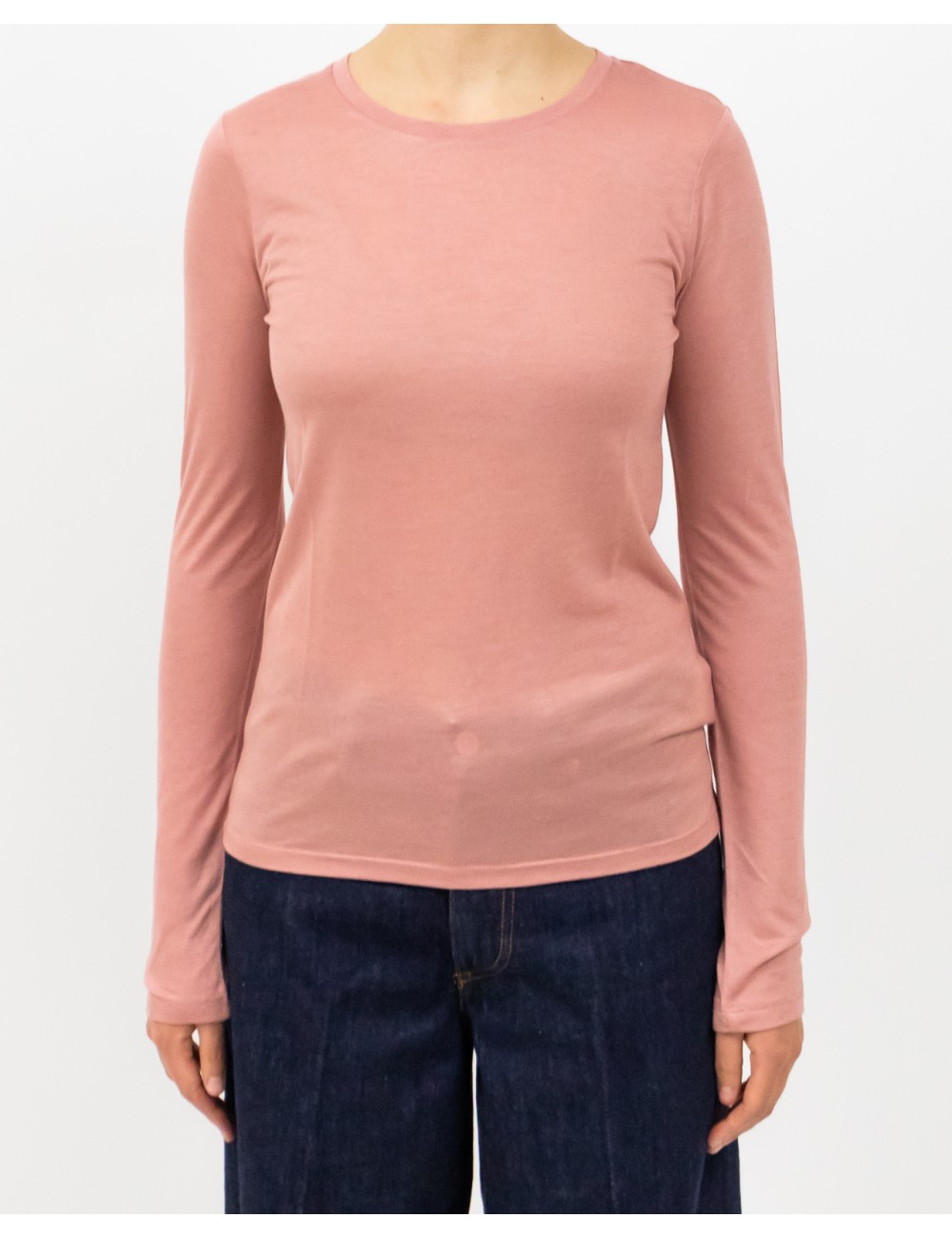 Majestic - Maglia Girocollo Viscosa/Cashmere Rosa Donna H25M482-FTS008 1029 I25