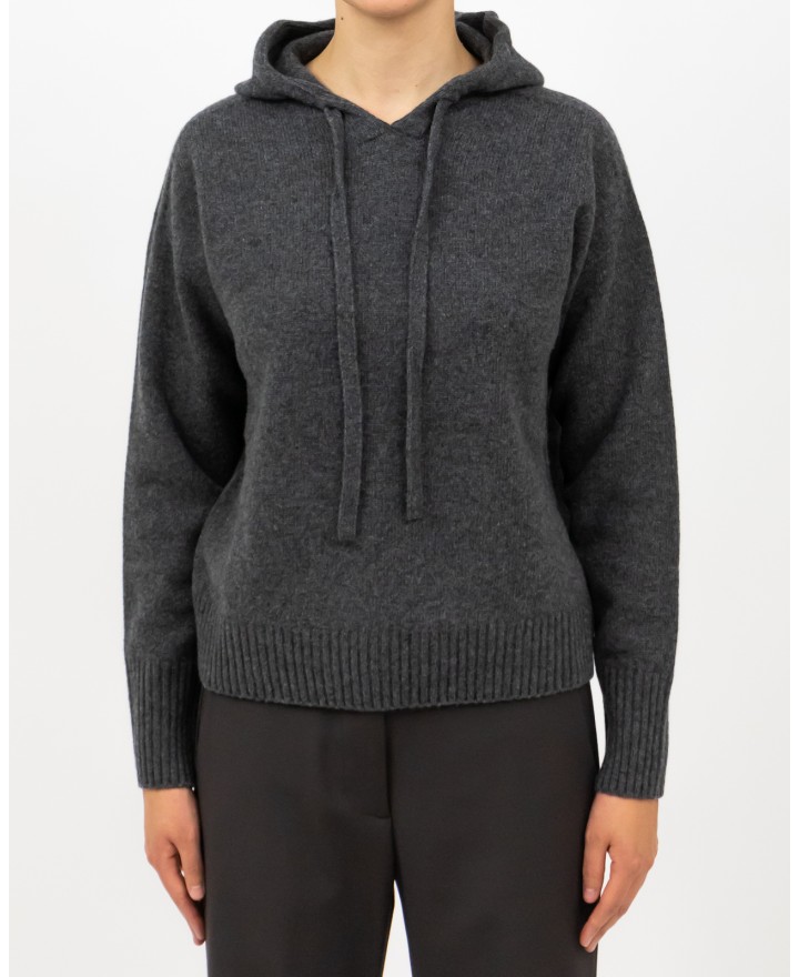 Arovescio - Women's Anthracite Wool Hoodie W1620/06 505 GRAPHIT I25