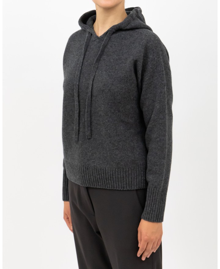 Arovescio - Women's Anthracite Wool Hoodie W1620/06 505 GRAPHIT I25