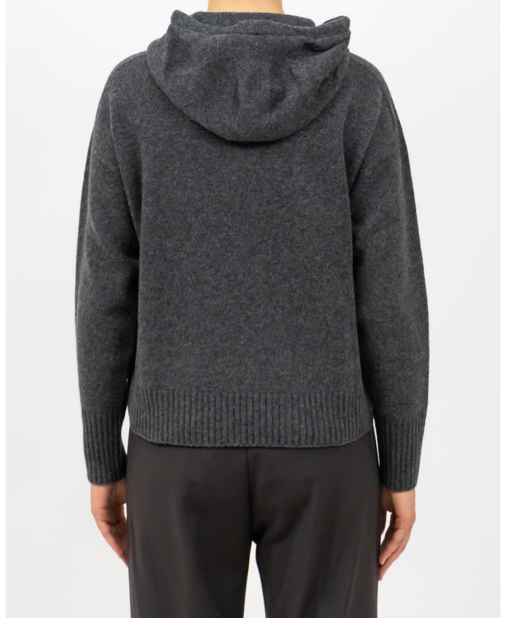 Arovescio - Women's Anthracite Wool Hoodie W1620/06 505 GRAPHIT I25