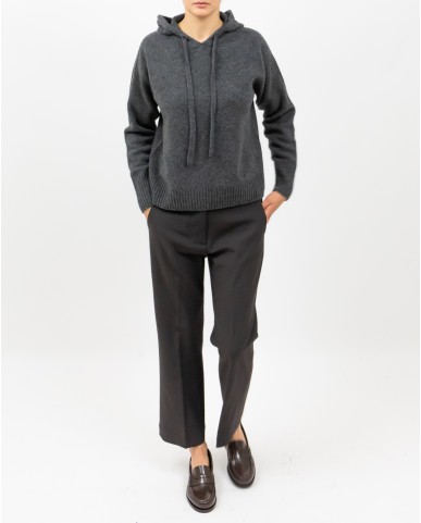 Arovescio - Women's Anthracite Wool Hoodie W1620/06 505 GRAPHIT I25