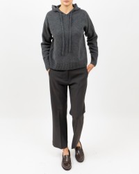 Arovescio - Women's Anthracite Wool Hoodie W1620/06 505 GRAPHIT I25