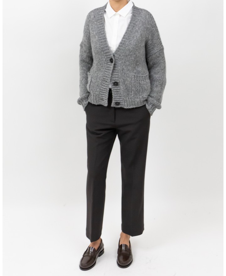 Roberto Collina - Cardigan Lana Alpaca Grigio Donna F47010 18 GRIGIO I25