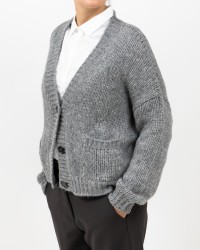 Roberto Collina - Cardigan Lana Alpaca Grigio Donna F47010 18 GRIGIO I25