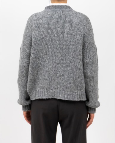 Roberto Collina - Cardigan Lana Alpaca Grigio Donna F47010 18 GRIGIO I25