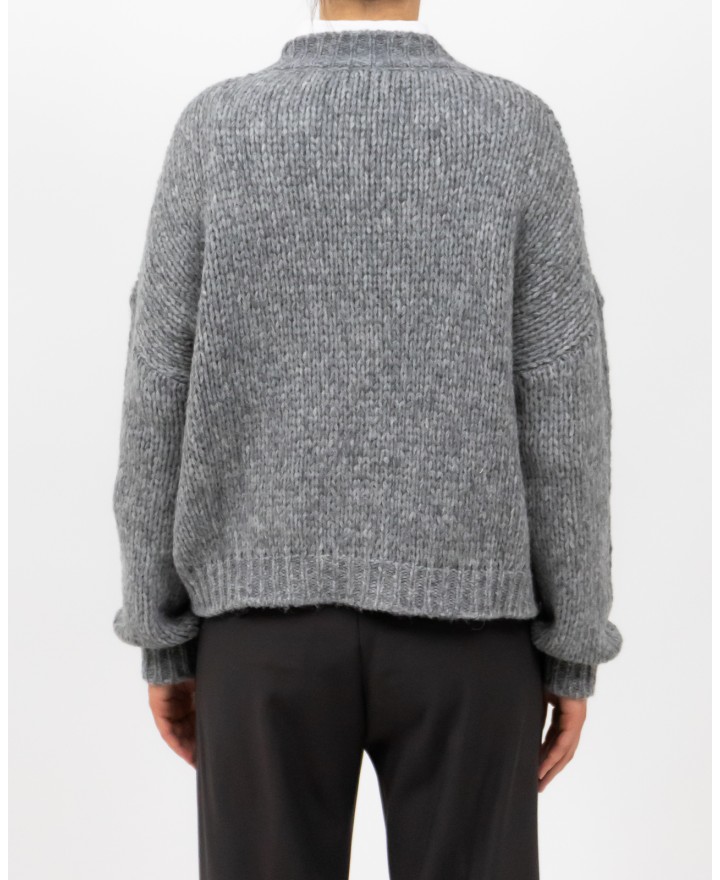 Roberto Collina - Cardigan Lana Alpaca Grigio Donna F47010 18 GRIGIO I25