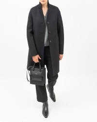 Harris Wharf - Cappotto Midi Monopetto Nero Donna E1215MLK 199 BLACK I25