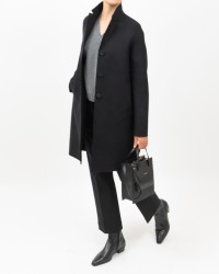 Harris Wharf - Cappotto Midi Monopetto Nero Donna E1215MLK 199 BLACK I25