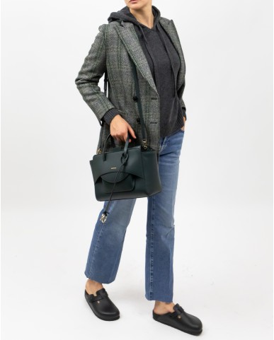 Saulina - Women's Gray Prince of Wales Double-Breasted Jacket SAE291 2 R MIX GALLE I25