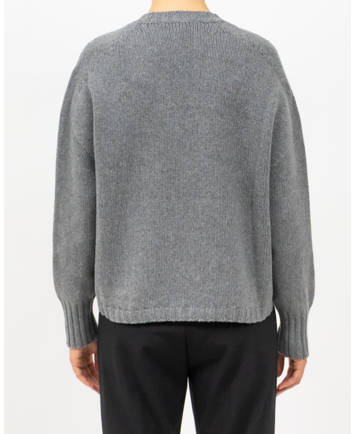 Aragona - Maglia Scollo V Cashmere Grigia Donna D3235TF 105 GRIGIO I25