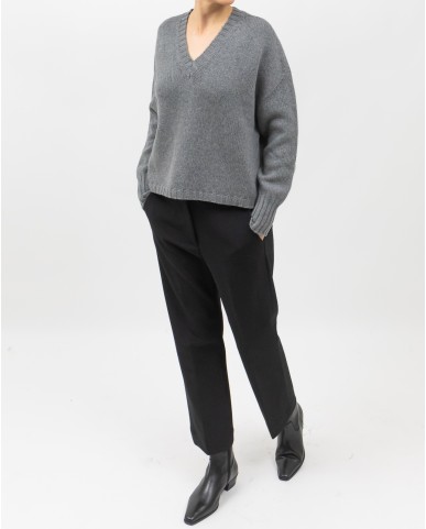 Aragona - Maglia Scollo V Cashmere Grigia Donna D3235TF 105 GRIGIO I25