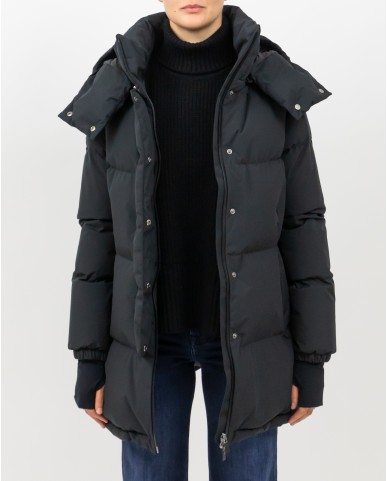 Herno - Women's Long Laminar Down Jacket in Black PI002047D 12840 9300 I25