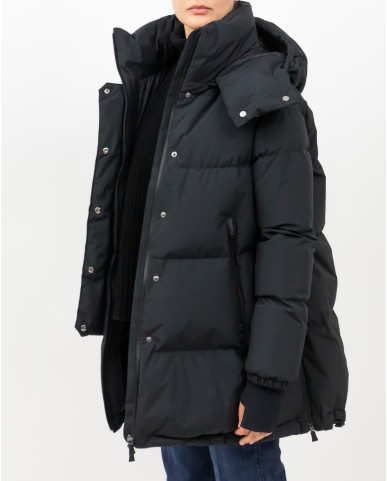 Herno - Women's Long Laminar Down Jacket in Black PI002047D 12840 9300 I25