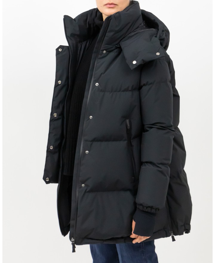 Herno - Women's Long Laminar Down Jacket in Black PI002047D 12840 9300 I25