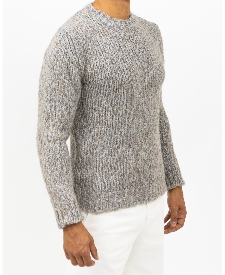 Settefili - Girocollo Beige Melange Uomo RACREH CRE7 I25