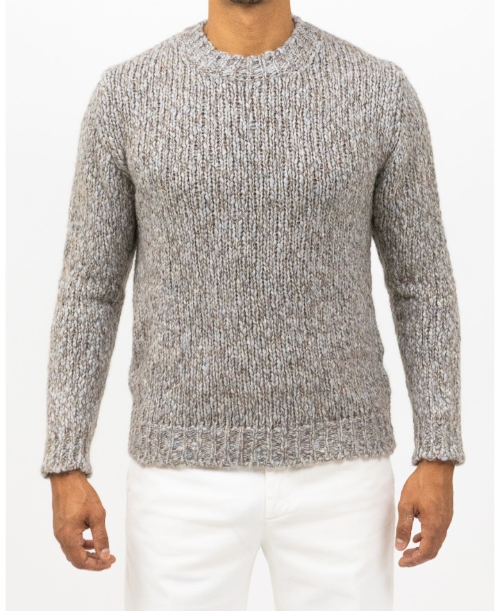 Settefili - Girocollo Beige Melange Uomo RACREH CRE7 I25