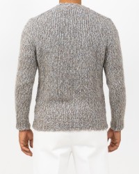 Settefili - Men's Beige Melange Crew Neck RACREH CRE7 I25