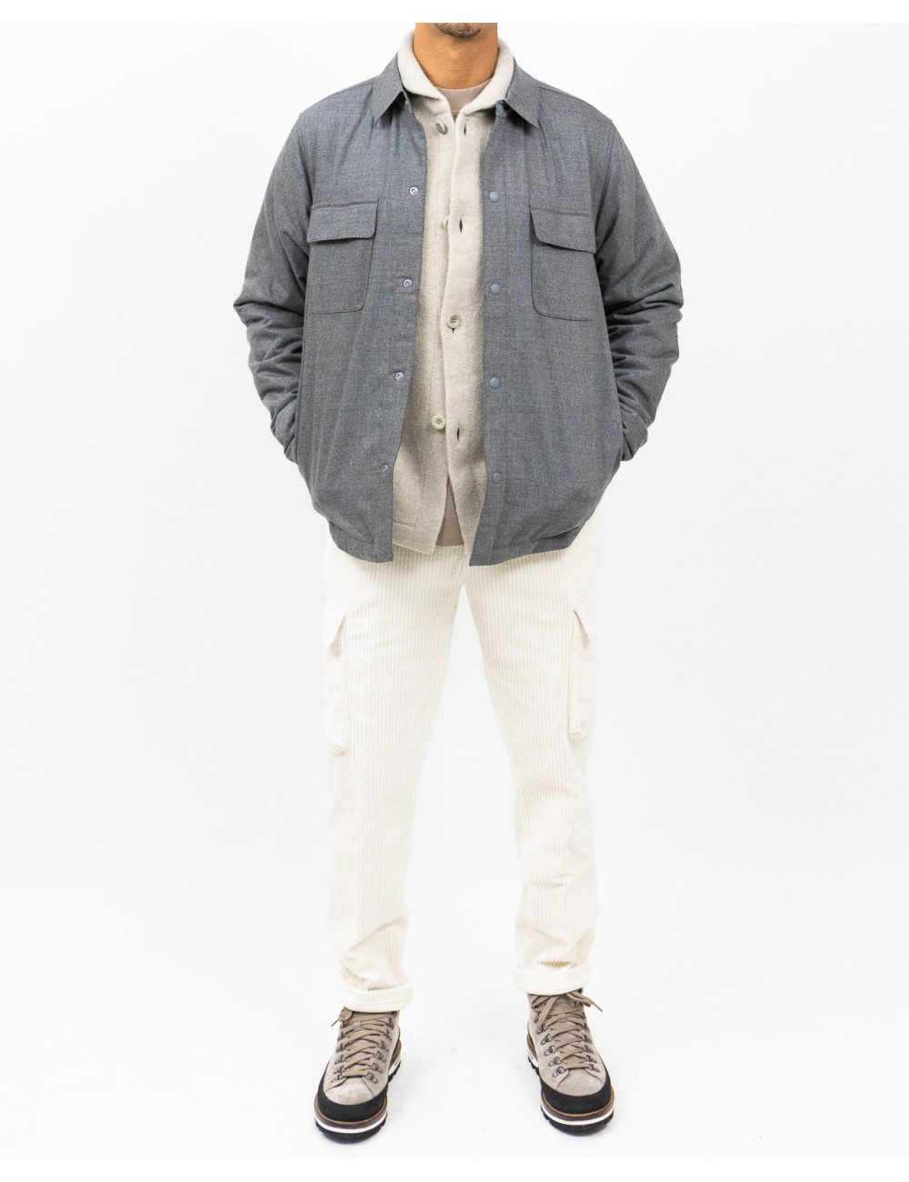 A Trip In A Bag - Giacca Camicia Reversibile Grigia Uomo ATD6820 004 GREY I25