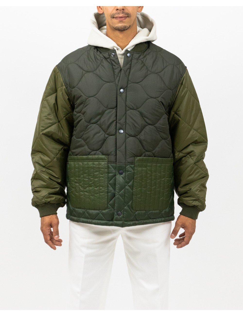 Barbour - Giubbotto Trapuntato Cording Olive Uomo MQU1855 GN72 I25