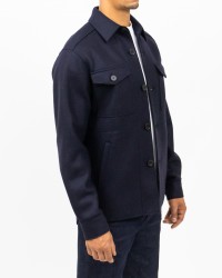 Harris Wharf - Giacca Camicia Lana Blu Uomo H9320MLK 358 NAVY BL I25