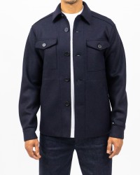 Harris Wharf - Giacca Camicia Lana Blu Uomo H9320MLK 358 NAVY BL I25