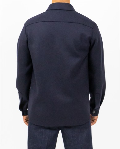 Harris Wharf - Giacca Camicia Lana Blu Uomo H9320MLK 358 NAVY BL I25