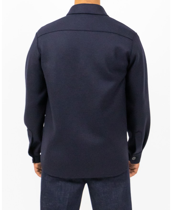 Harris Wharf - Giacca Camicia Lana Blu Uomo H9320MLK 358 NAVY BL I25