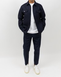 Harris Wharf - Giacca Camicia Lana Blu Uomo H9320MLK 358 NAVY BL I25