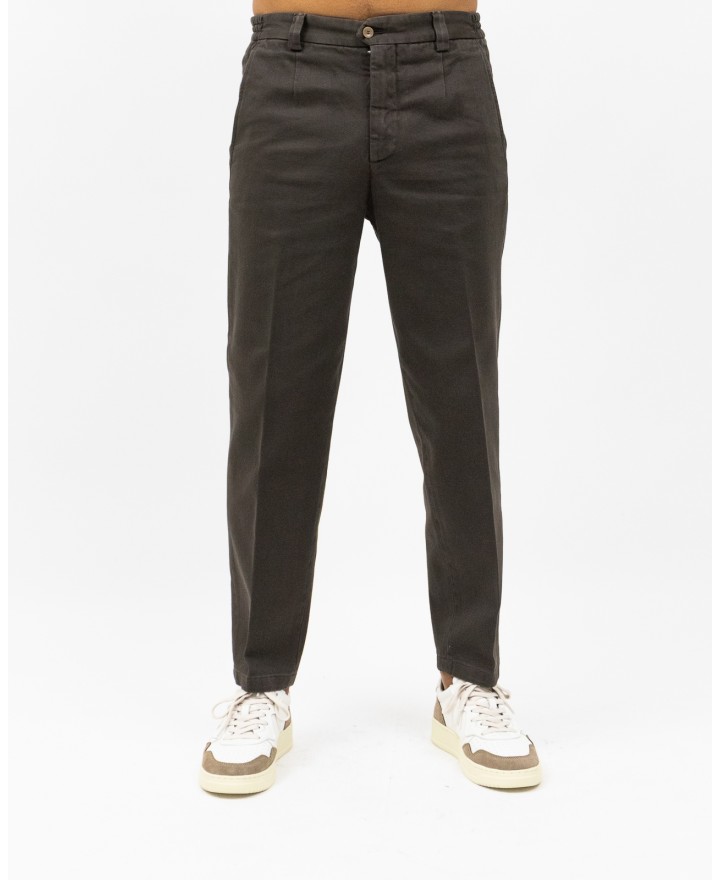 Briglia - Portofino Wide Leg Cotton Trousers for Men in Dark Brown PORTOFINOD400121 46 I25